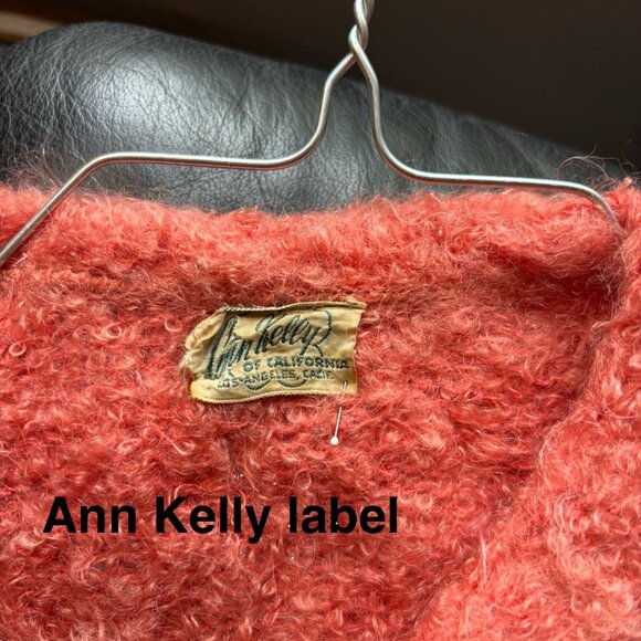 Ann Kelly Pinky Orange Cardigan - Stunning Appliqué & Beadwork Collar As Is - Picture 6 of 7